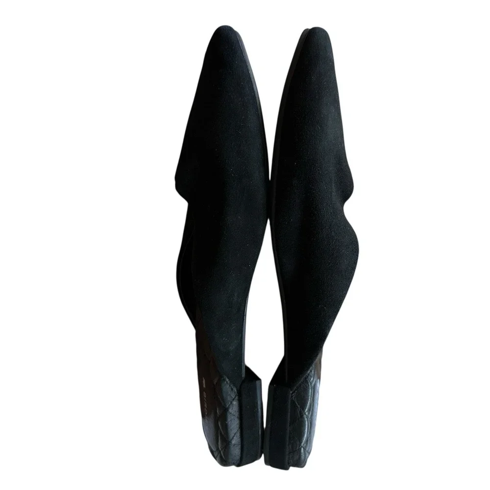 Birdies‎ Size 7.5 Swan Mule Black Suede Slip On Women's